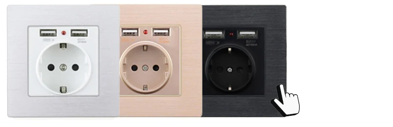 Atlectric 16A ЕС Россия Франция розетка двойной USB порт настенный адаптер зарядка 2A настенное зарядное устройство USB розетка