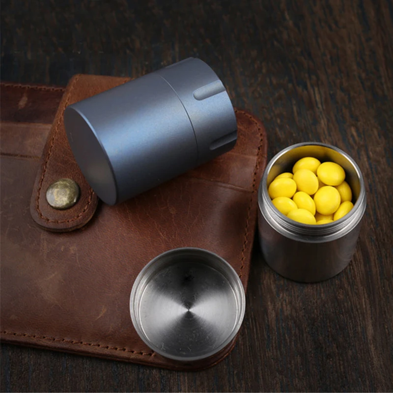 

Pure Titanium Waterproof Storage Box Outdoor Multi-purpose Portable Pill box EDC Emergency Mini Medicine Container Capsule Boxes
