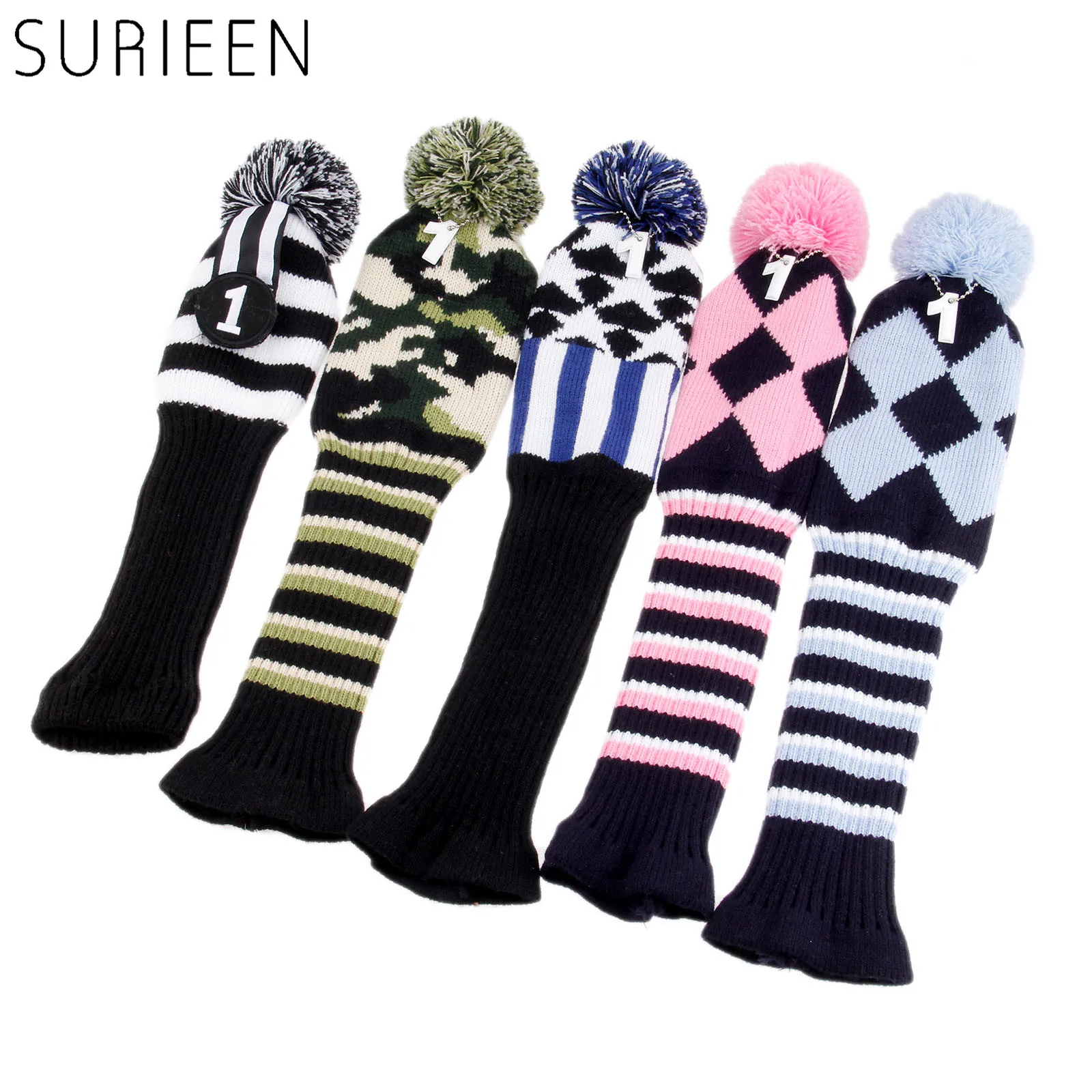 3 шт./компл. гибридные Чехлы для клюшек гольфа с помпоном мягкие шерстяные вязаные