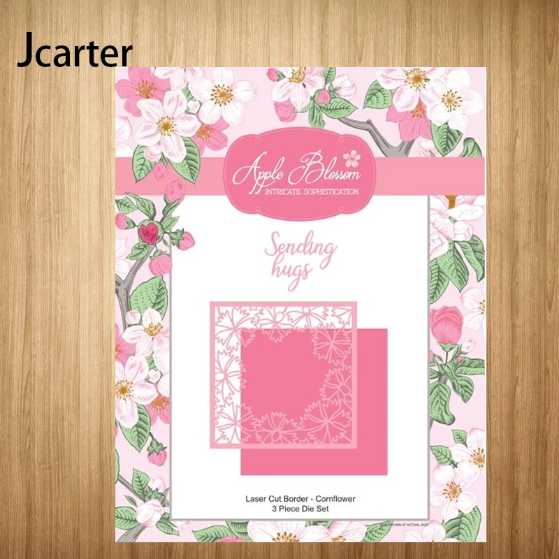 

New Metal Cutting Dies Sending Hugs Flowers Square Craft Scrapbooking Handmade Knife Mould Blade Punch Stencils Dies Cut Model
