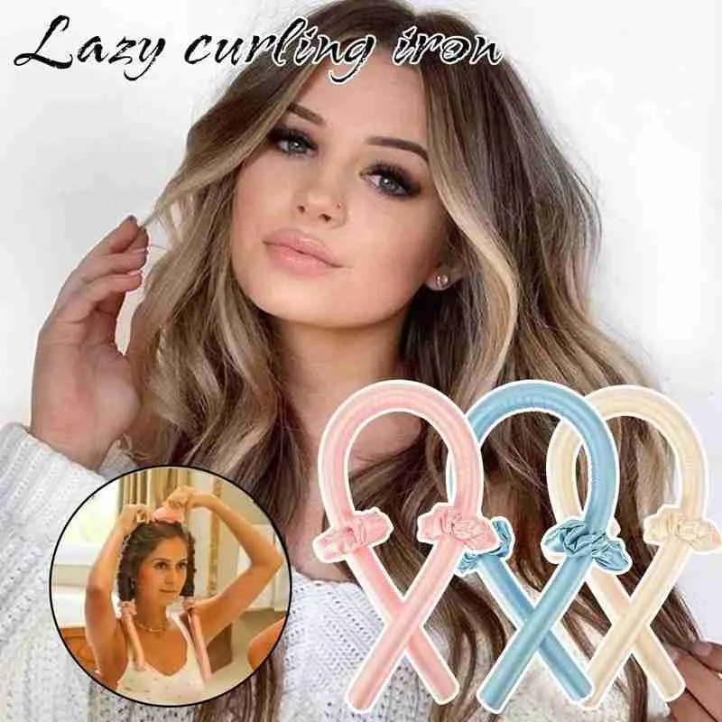 Плойка для завивки без тепла шелковые ленты ролики волос мягкая головная повязка