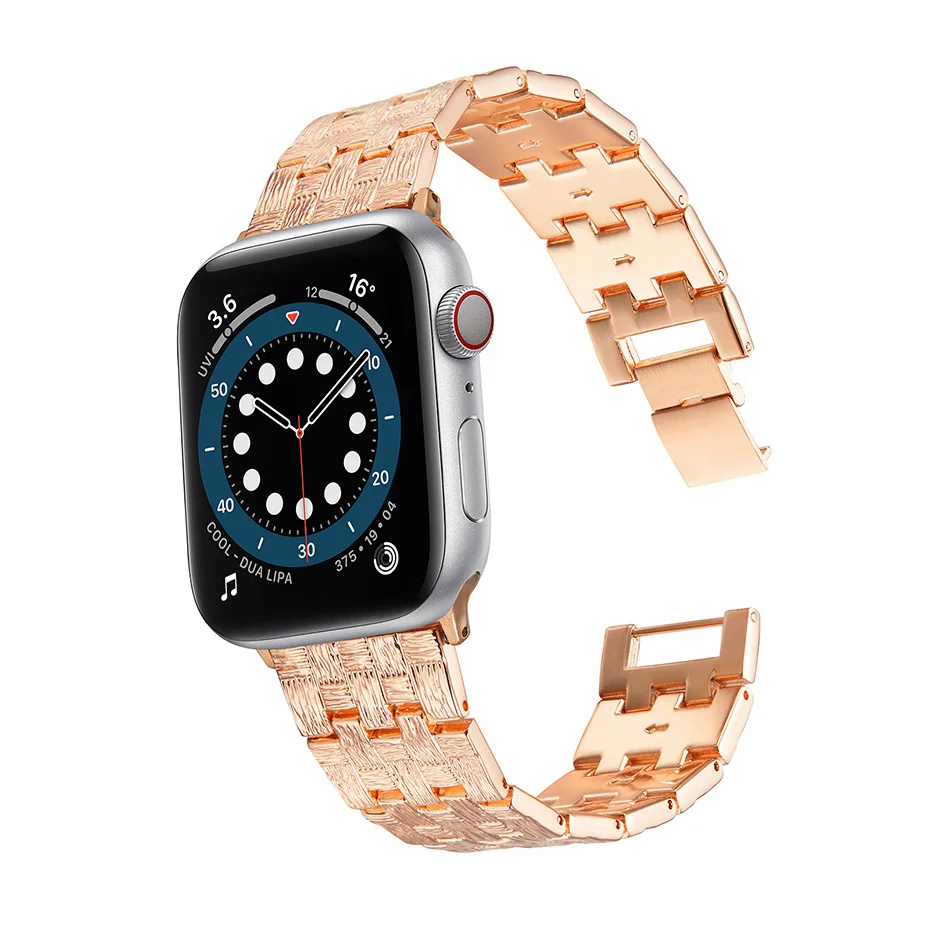 Ремешок VC из нержавеющей стали для Apple Watch Band 44 мм 42 38 40 металлический сменный