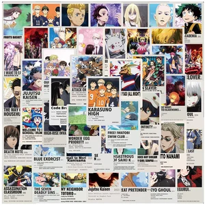 103050pcs anime stickers mix demon slayer my hero academia sticker poster phone laptop luggage graffiti kid cartoon sticker free global shipping