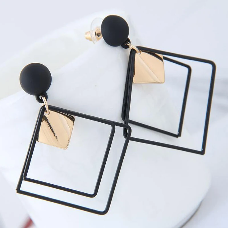 Simple long geometric Earrings Korean temperament pendant earrings Japanese and net Hongchao people earring | Украшения и