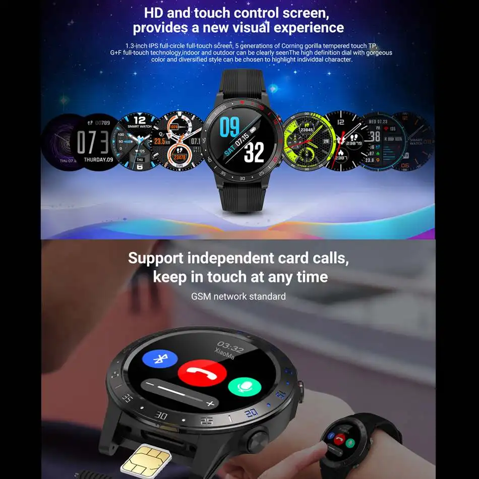 Смарт-часы Bakeey M5S с bluetooth звонки GSM встроенный GPS-Барометр измеритель