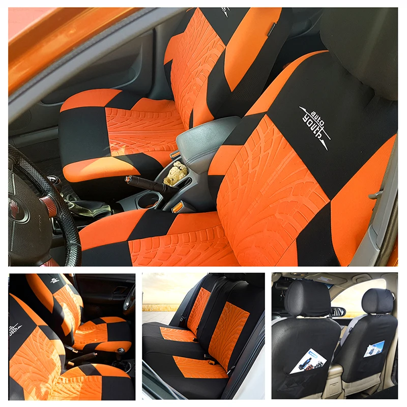 AUTOYOUTH 5 Colors Fashion Tire Trace Style Universal Protection Car Seat Cover Suitable For Most Covers Interior |