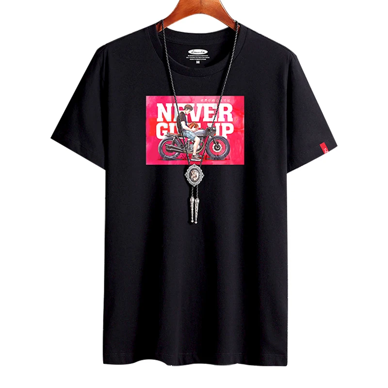 

t shirt men summer anime with print oversized cotton trend 2021 Round neck crop top high quality loose short sleeves t-shirt