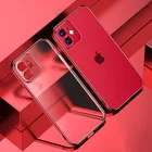 Матовый Прозрачный чехол с покрытием для iPhone 11 12 13 Pro Max X XS XR 7 8 Plus SE 2020, роскошный силиконовый мягкий чехол с квадратной рамкой