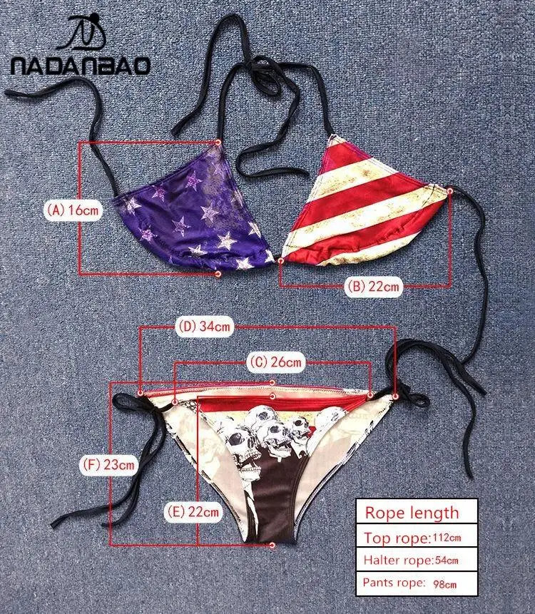 NADANBAO 2021 бикини женские купальные костюмы Для женщин купальный костюм 3D с флагом