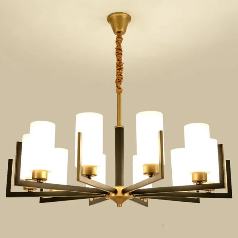 

Modern New Chinese Chandelier Household LED Light Restaurant Pendant Lamp Living Room Zen Bedroom Chandelier Loft Iron Lamp