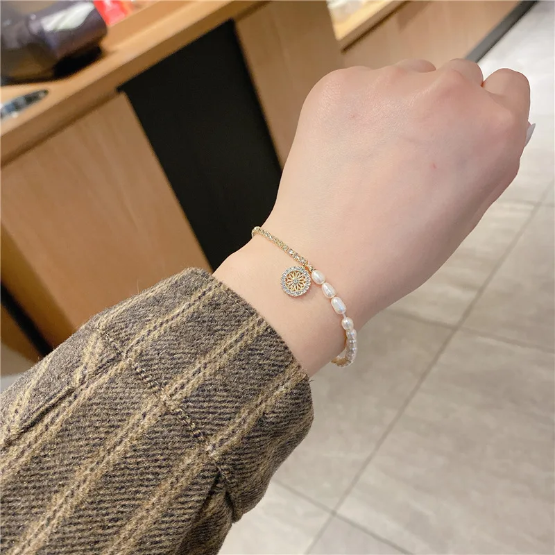 

2020 New Luxury Fashion Special-shaped Baroque Feminine Bracelets Natural Pearl Bracelet for Women Christmas Gift Love Jewelry