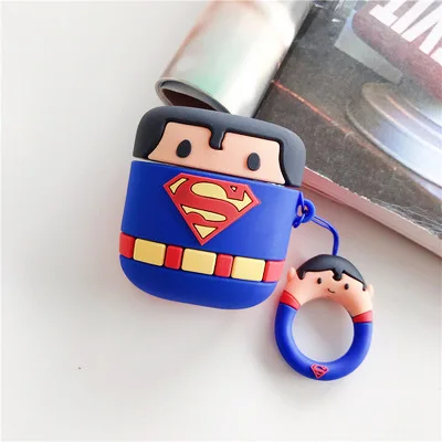 Superman Marvel Мстители Халк, Бэтмен супер человек Веном Железный человек Человек человек паук Тор фигурка для Apple AirPods 1 2 чехол защитный чехол - Цвет: Superman