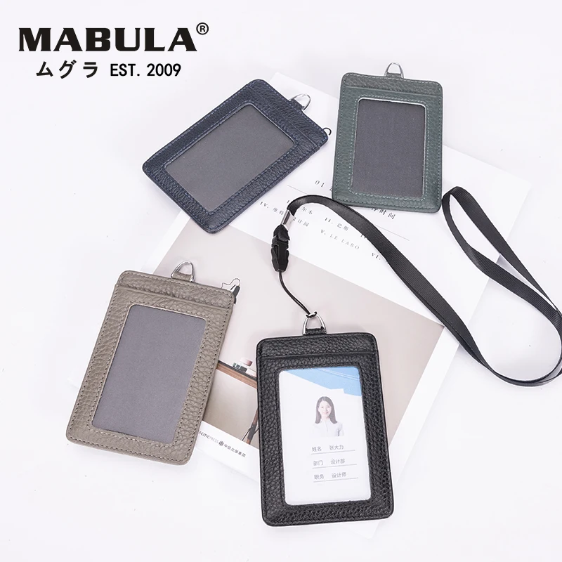 Двухсторонний кожаный чехол-кошелек MABULA для удостоверения личности держатель