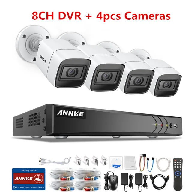 8CH 4PCS DVR Kit ANNKE 4K Ultra HD 8CH DVR комплект H.265 CCTV камера система безопасности 8MP система видеонаблюдения ИК Открытый ночное видение комплекты видеонаблюдения - Цвет: 8CH 4PCS DVR Kit