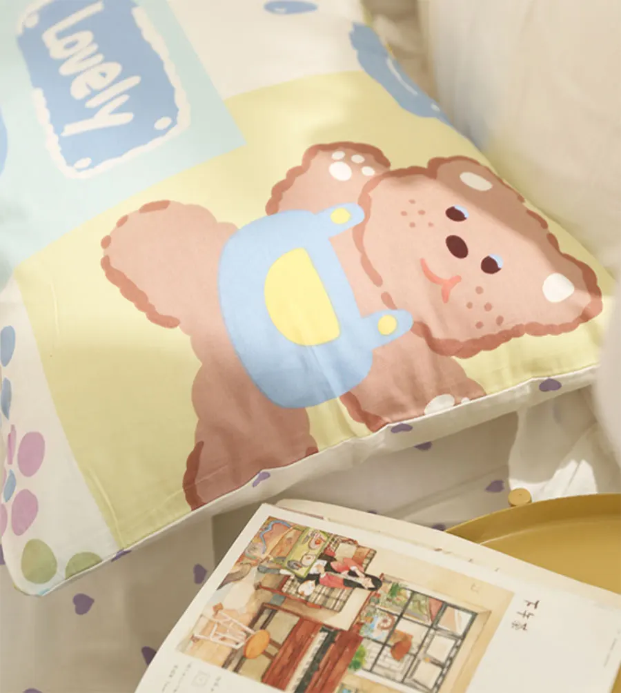 

Cute cartoon bear cake bedding set kid teen girl,fashion cotton twin full queen home textile bed sheet pillow case duvet cover