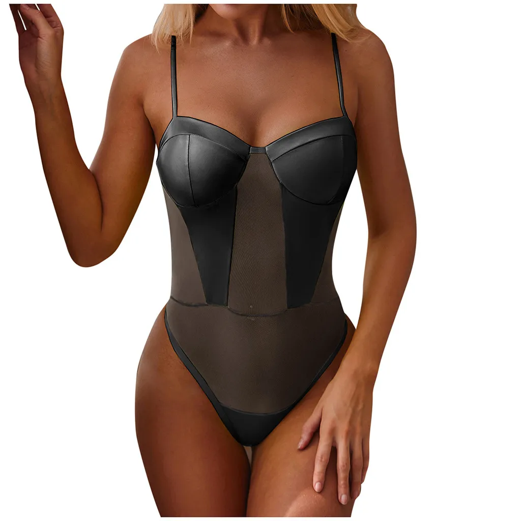 Женский купальник Цельный сетчатый сексуальный однотонный бикини пляжный