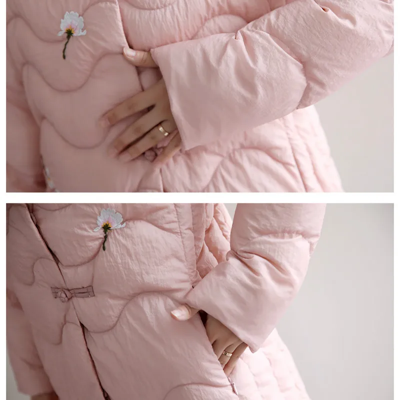 Женское Модное теплое хлопковое зимнее Удлиненное пальто Parker женское