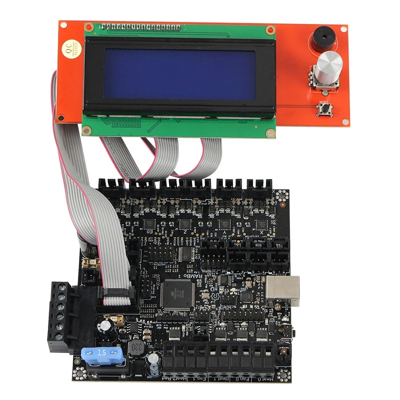 3D принтер RAMBo 1 4 интегрированная материнская плата + 2004LCD Sn комплект основной