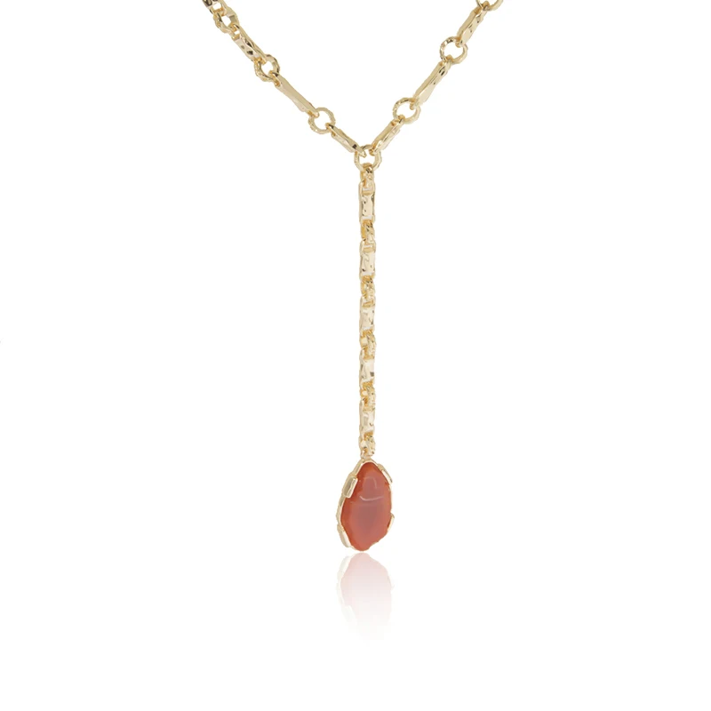 Ожерелье женское с подвеской из оранжевой смолы в стиле панк | Украшения и