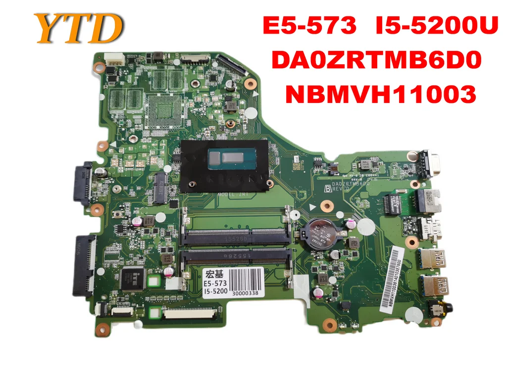 

Оригинальный Для ACER E5-573 Материнская плата ноутбука E5-573 I5-5200U DA0ZRTMB6D0 NBMVH11003 испытанное хорошее Бесплатная доставка