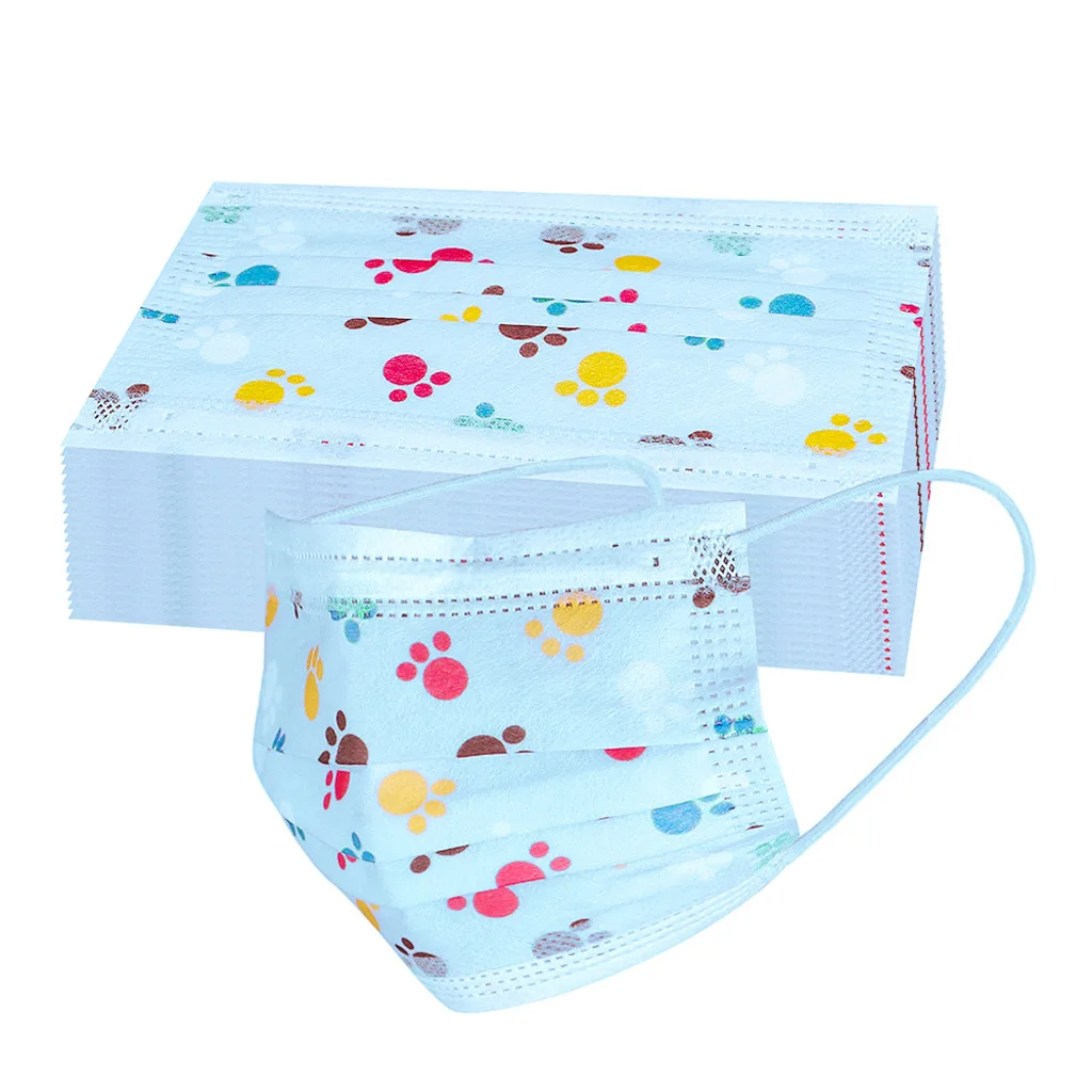 Маска для лица с мультяшным рисунком совы 3-слойная дышащая детская маска петлями