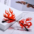 Солнцезащитные очки без оправы в стиле панк женские модные уникальные очки с огненным драконом Мужские красные черные 2021 очки солнцезащитные очки