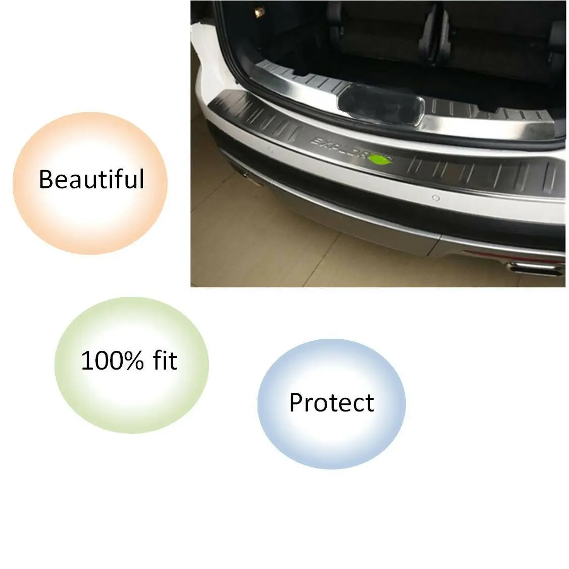 

for Ford Explorer 2011-2018 Steel Outer Inner Rear Bumper Protector Plate Cover
