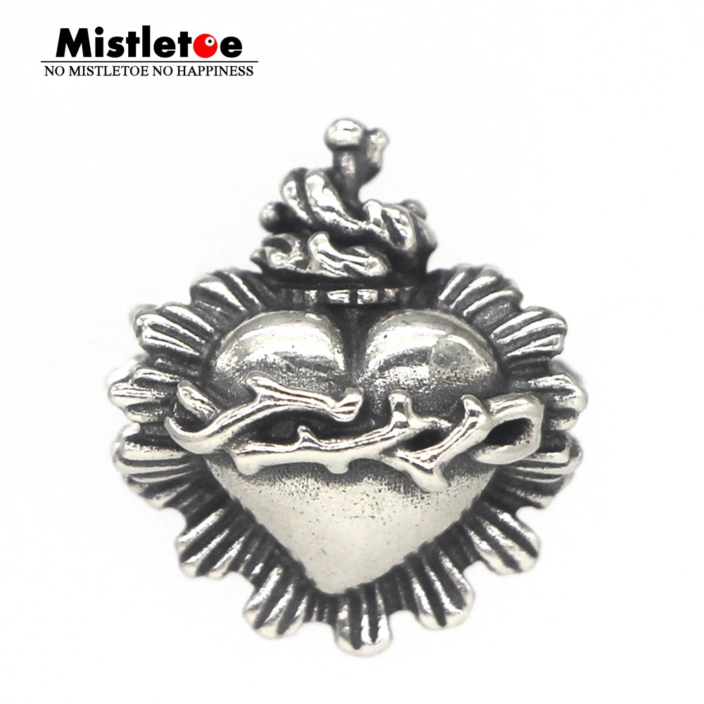 Mistletoe, 925 пробы, серебро, Священное Сердце, 2,0, шарм, бисер, подходит для европейского браслета, ювелирные изделия