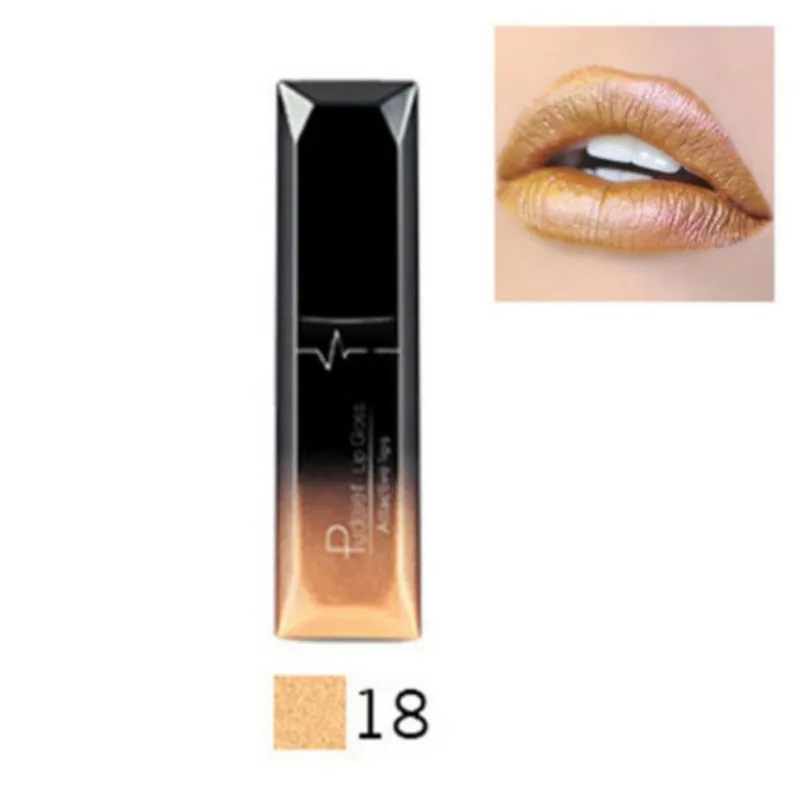 18 21 цвет увлажняющая матовая водостойкая стойкая жидкая губная помада телесного цвета металлический цвет антипригарная чашка блеск для губ - Цвет: 18