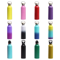 portable american big mouth space bottle color stainless steel airless bottle with handle vacuum outdoor sports bottle