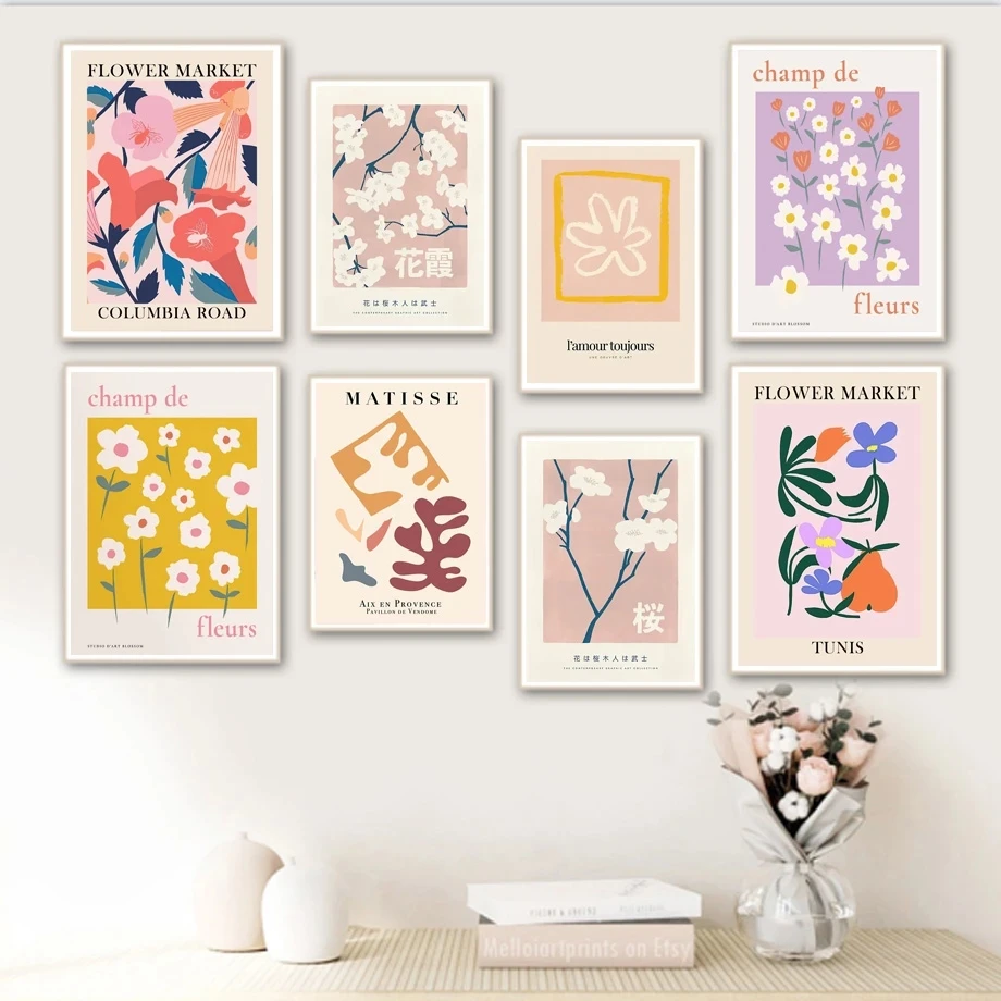 

Abstract Colorful Flower Matisse Japan Wall Art Canvas Painting Nordic Posters And Prints Pictures For Living Room Home Decor