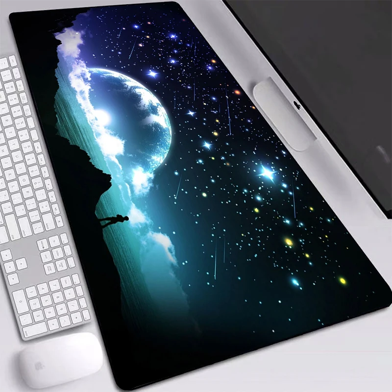 night sky mouse pad with sewn edges thermal transfer printed mice mat laptop notebook keyboard pad gaming accessories 2mm free global shipping