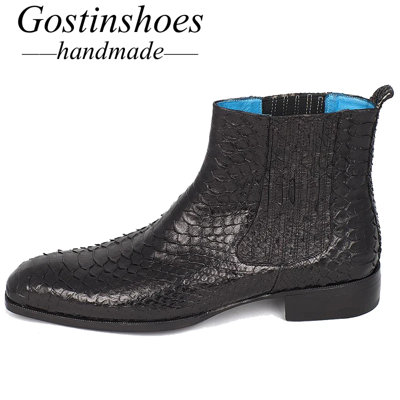 GOSTINSHOES/роскошная мужская обувь ручной работы Goodyear мужские ботинки черного цвета