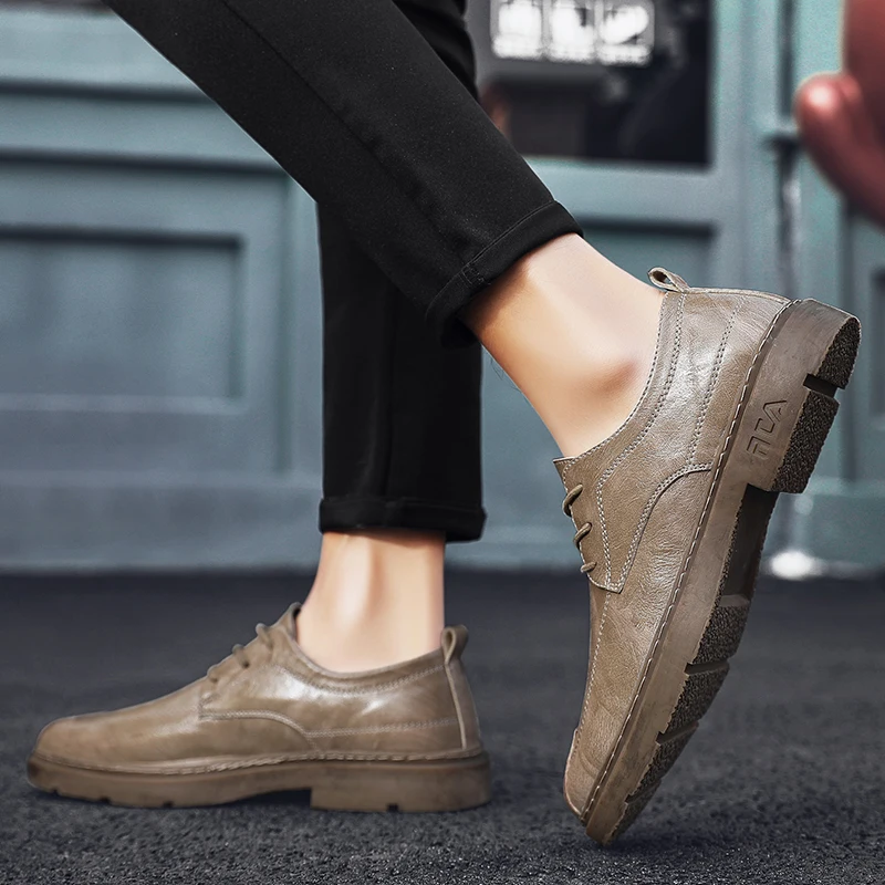 

Туфли forslip мужские, кожаные дышащие, модная повседневная обувь, черные
