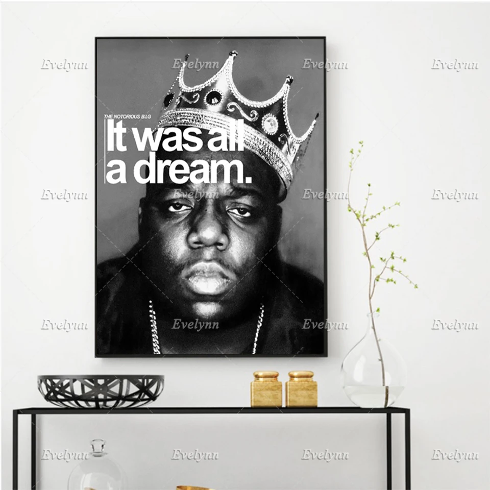 

Modular Pictures Canvas Prints Wall Art Nordic Notorious Biggie Rapper Poster Home Bedroom Decoration Paintings Floating Frame