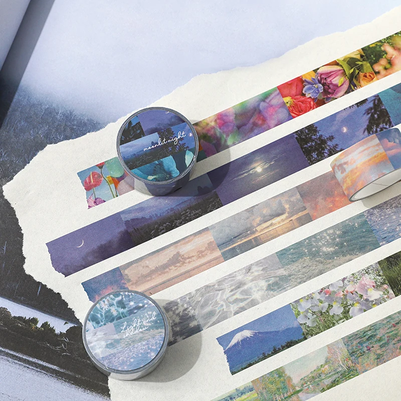 

JIANWU 20mm*300cm Cute Island of Light Series Washi Tape Sulfuric Acid Paper Decor Sticker Diary Masking Tape School Supplies