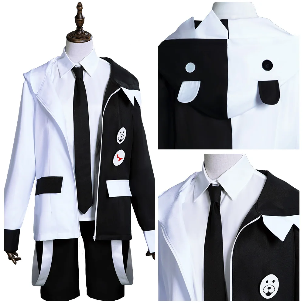 Аниме Danganronpa Косплей Монокума костюм Для мужчин наряд Униформа на Хэллоуин