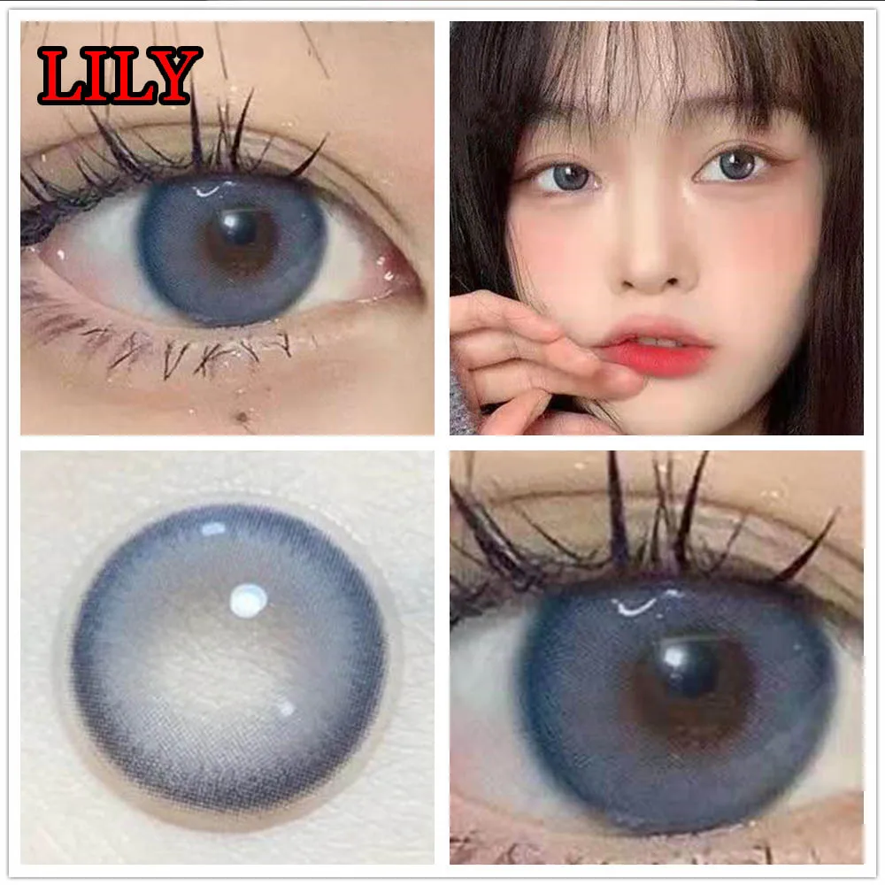

Beauty Color Contact Lenses for Eye Soft Eyewear Glasses Prescription lentes de contacto Lily Grayblue