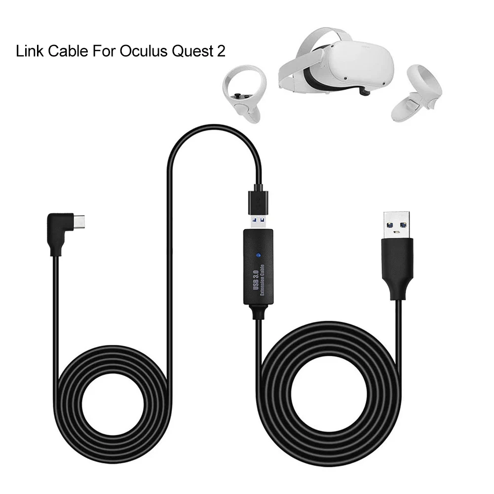 

26ft Fast Charge Link Cable With Signal Booster Data Transfer VR Accessories Stable Transmission Office TPE For Oculus Quest 2