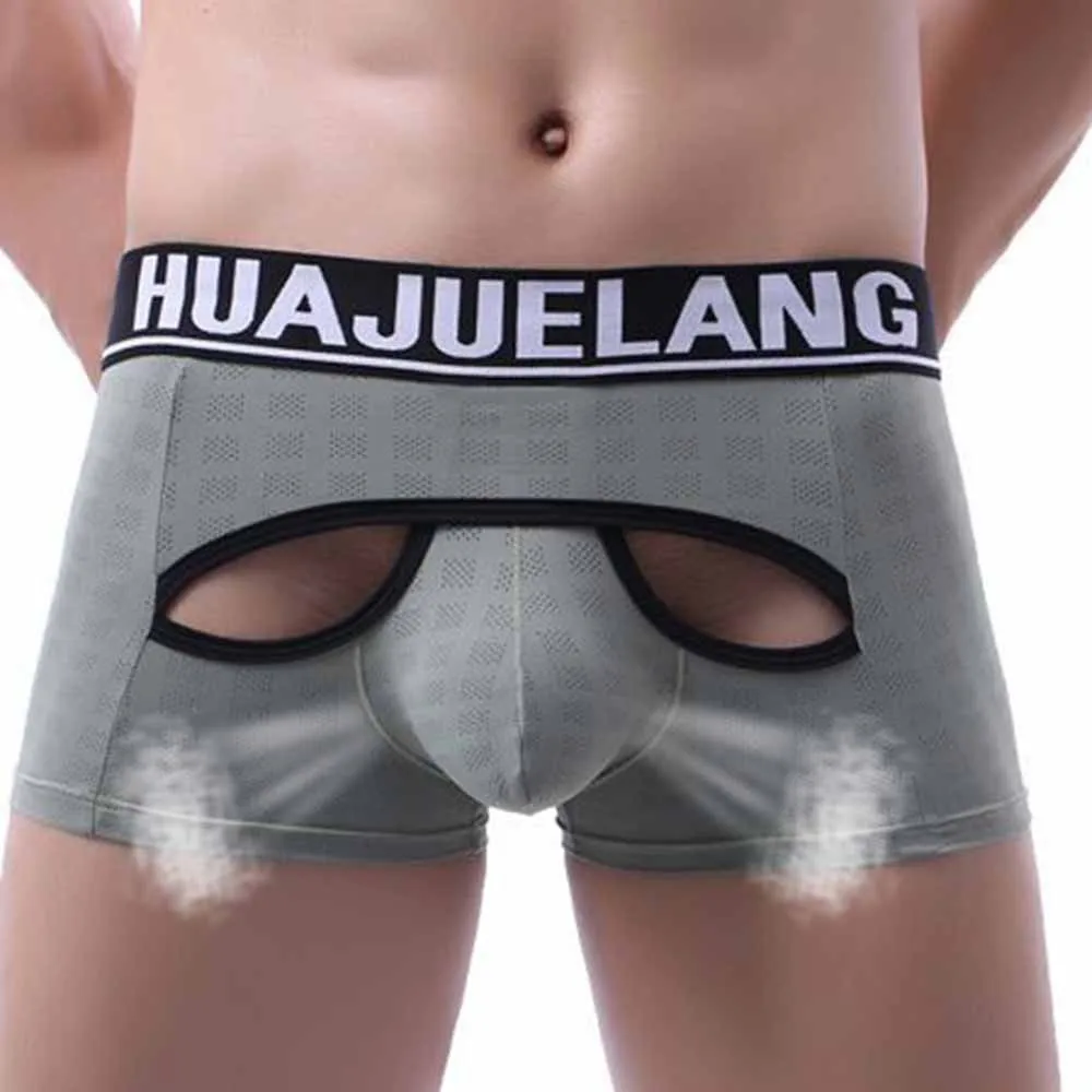 

Men Hollow Breathable Boxer Underwear Shorts U-Convex Pouch Underpants Briefs Cotton Boxershorts Men Hole Slips Panties