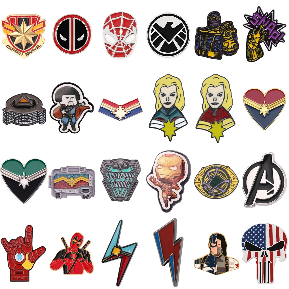 Женские эмалированные заколки и броши Marvel Мстители Капитан Америка Человек-паук