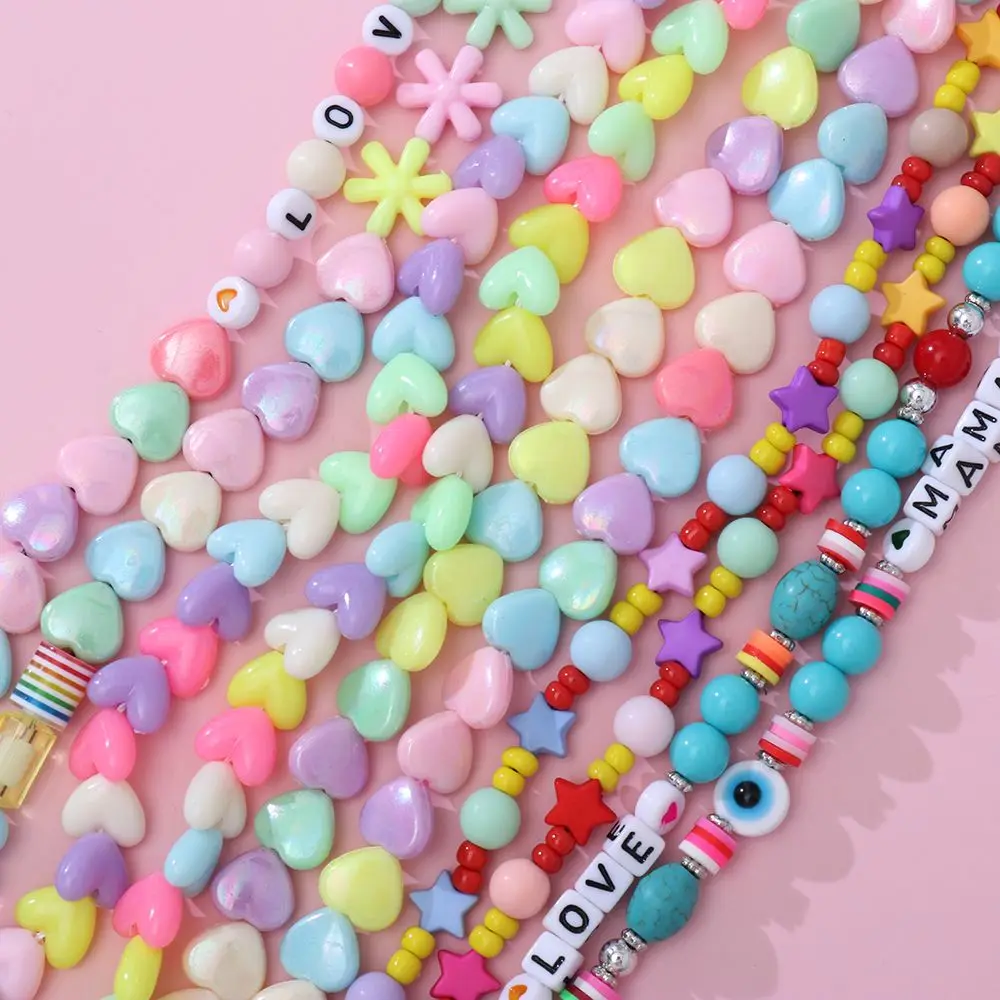 

Multicolor Mobile Bead Chain Bracelet Phone Hanging Rope Strap Acrylic Long Chain Strap Lanyard Gift Accessory