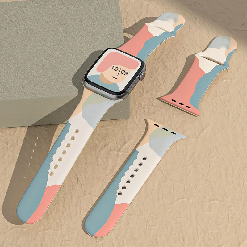 

Ремешок спортивный для Apple Watch 40 мм 44 мм 38 мм 42 мм, аксессуары для Iwatch Series 6 SE 5 4