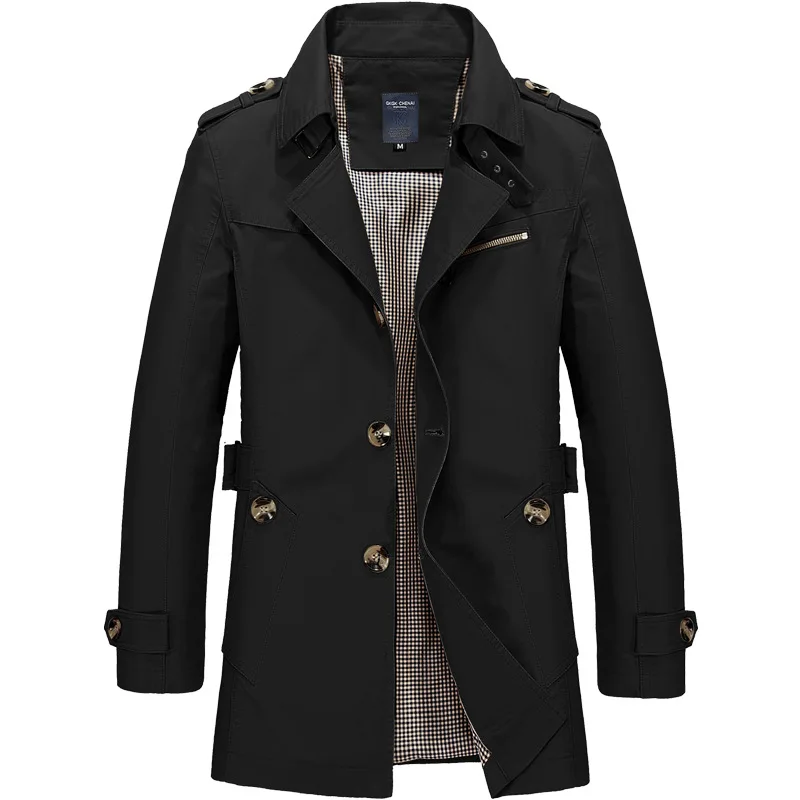 

Spring and autumn men's cotton casual jacket mid-length hot-selling trendy windbreaker jacket