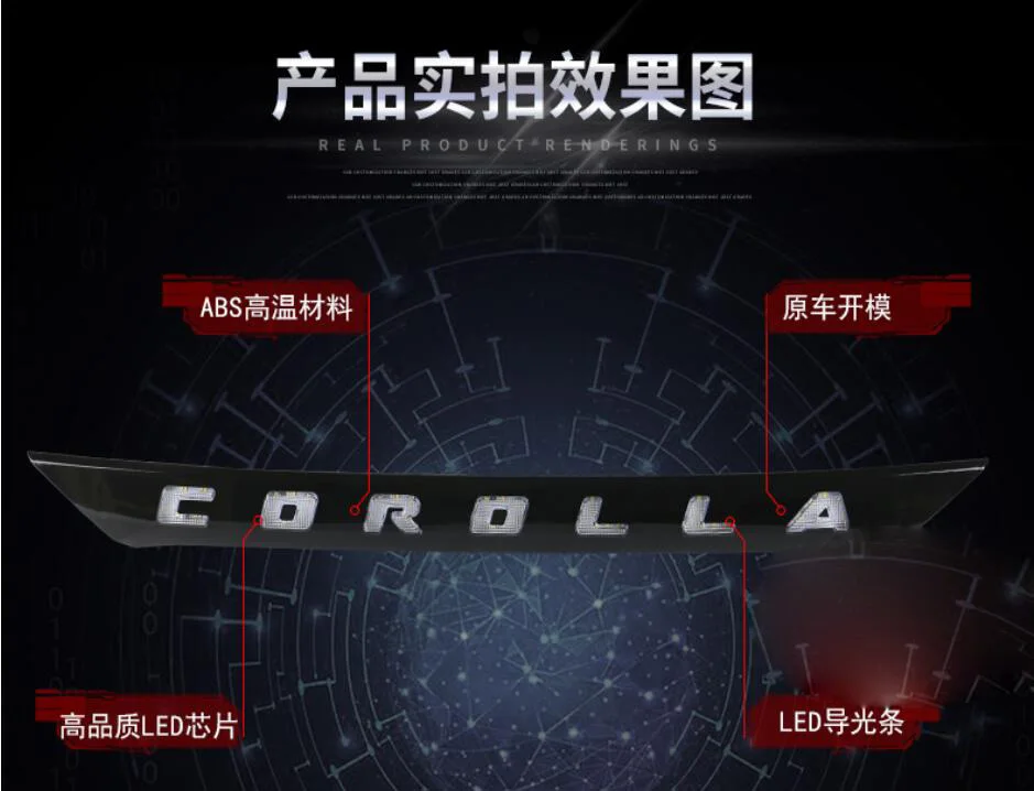1 шт.~ 2019y Автомобильный задний светильник bupmer для Toyota Corolla, задний светильник altis, светодиодный тормозной фонарь, автомобильные аксессуары, задний светильник taillamp Corolla