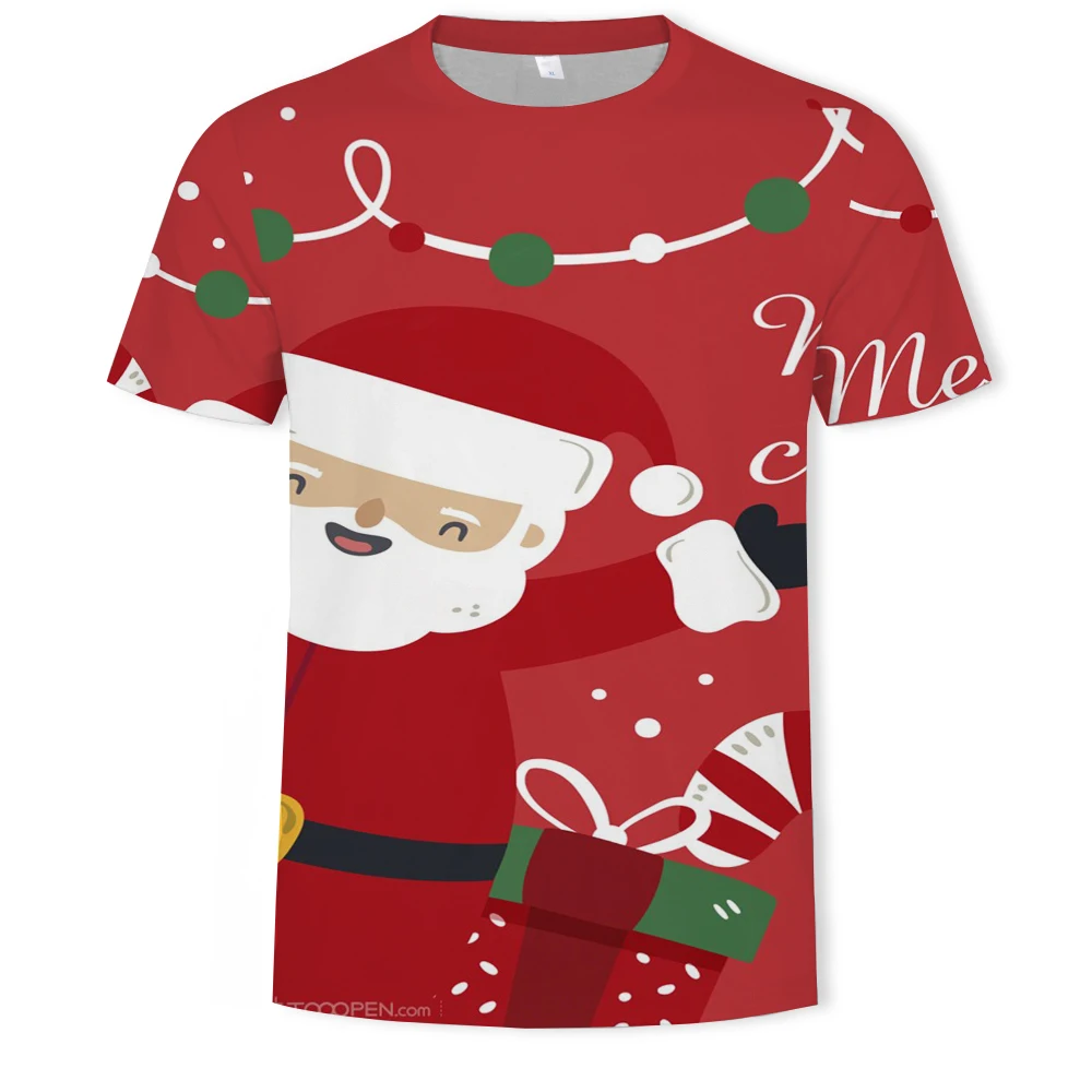 

Christmas Eve Men's t-shirt 3d print fashion christmas costume carnival party clothes o-neck tshirt for men oversized t shirt