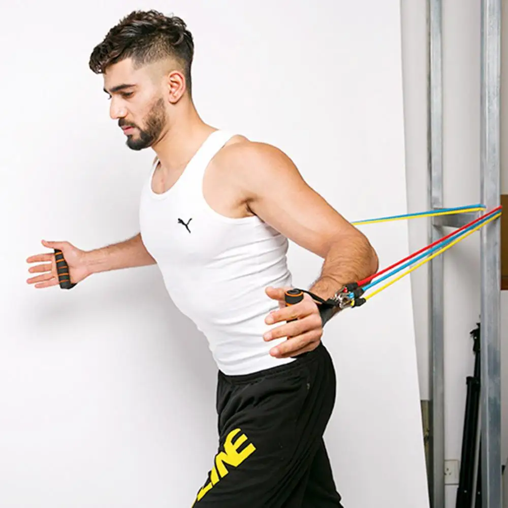 11 шт./компл. Эспандер для фитнеса тренировок Эспандеры латексные трубки педаль