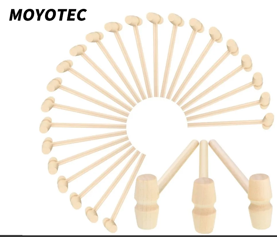 

MOYOTEC Baby Toy Wooden Hammer Mallet Carving Tool Leather Craft Jewelry Making Cake Hammer Woodworking Tool Hand Hammer