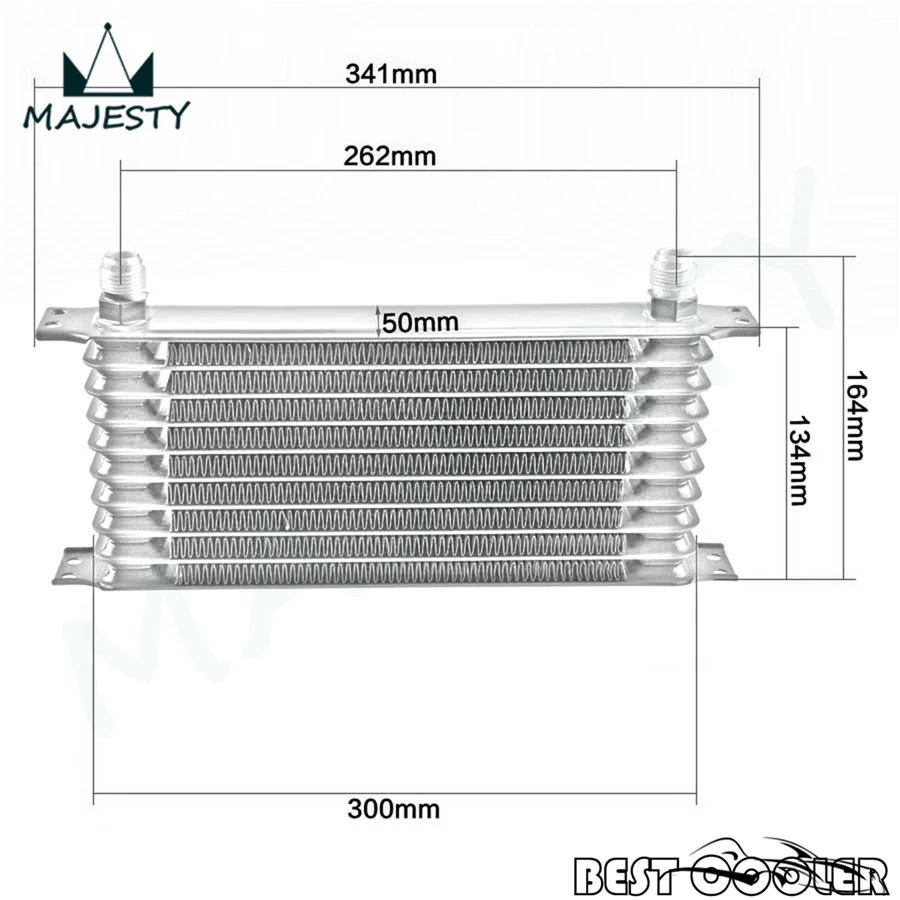10-рядный масляный кулер с монтажным кронштейном и адаптером комплект шлангов