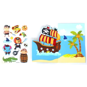 Мультяшные персонажи пиратские капитаны морской паук грабитель подарок вознаграждение дети Скрапбукинг игра хрустальные наклейки и фон